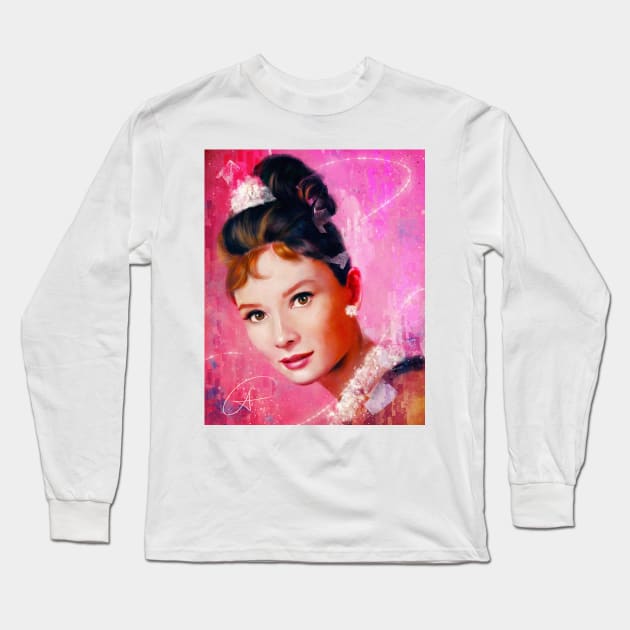 Audrey Long Sleeve T-Shirt by andycwhite